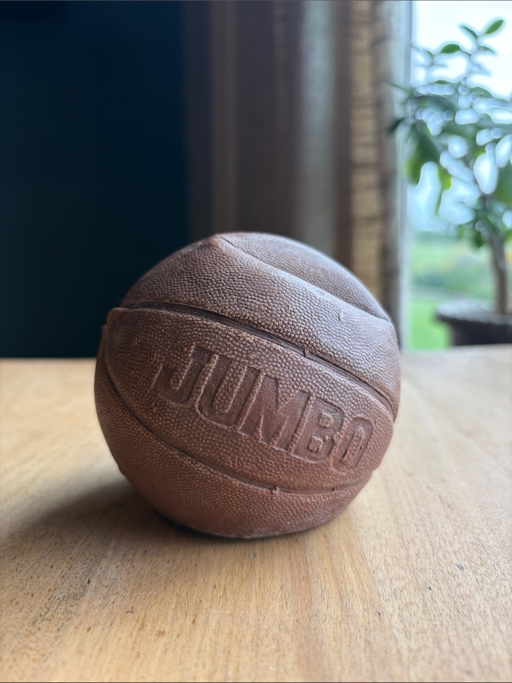 Vintage Jumbo Basketball Doorstop: Sports Decor Paperweight